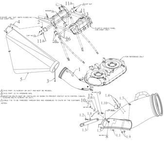 General Assembly Diagram and Parts List for 19A20001100 (19A20001000)(2021) Cub Cadet Lawn Mower